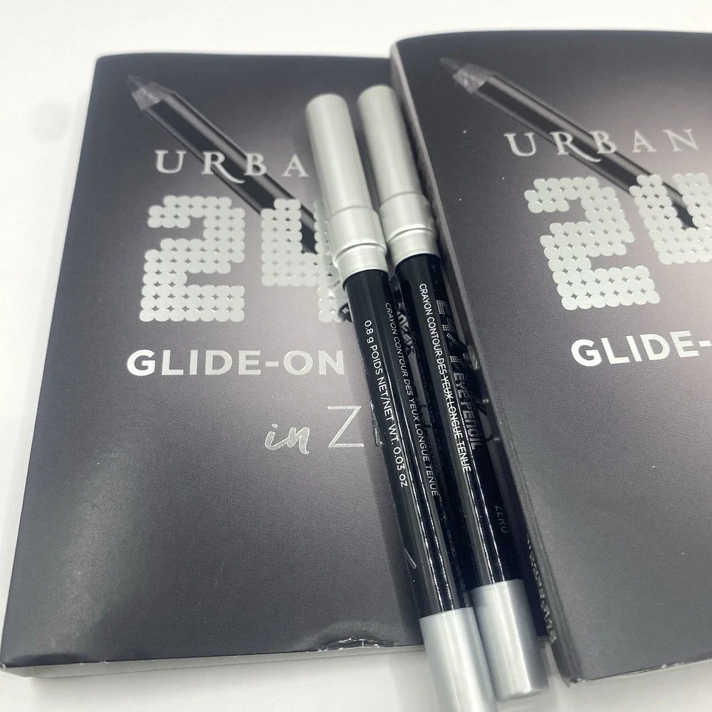 2x Urban Decay 24/7 Glide On Waterproof Eye Pencil Liner in Zero Mini Size 0.3oz